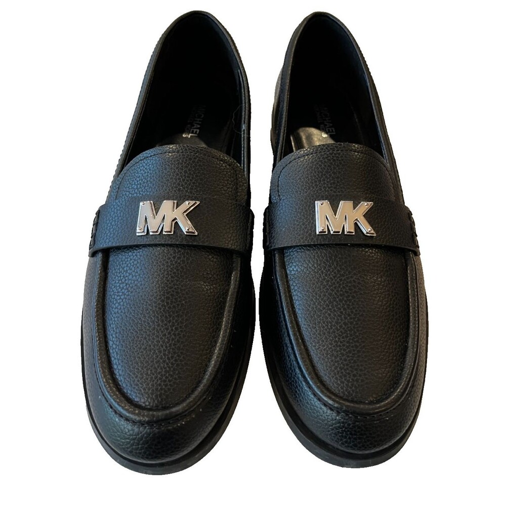 Michael Kors Loafers Black Ina Slip On PU Faux Leather Women’s Size 8 Shoes MK